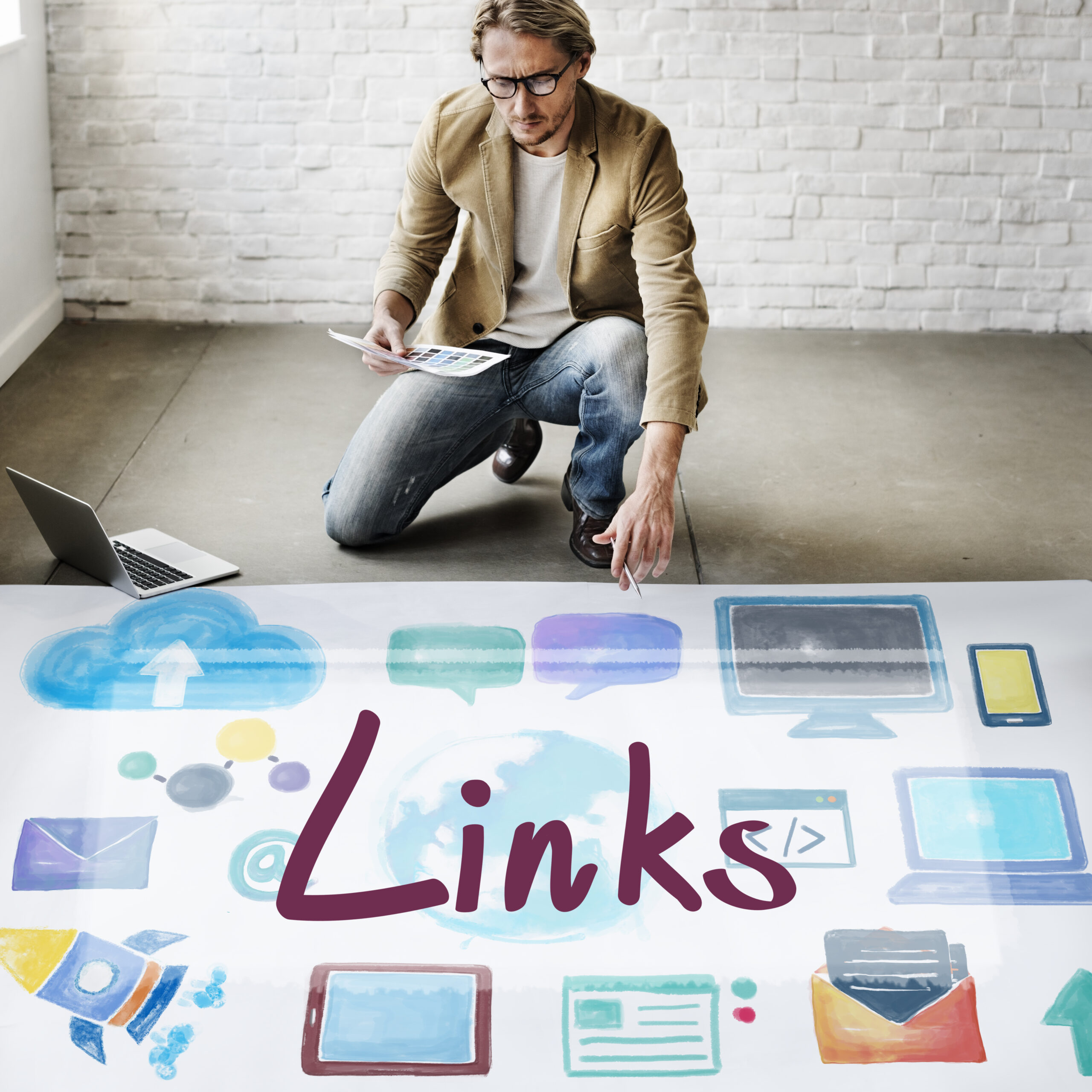 Links Backlinks Hyperlink Linkage Internet Online Concept